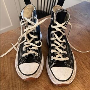 Black platform converse - size 6